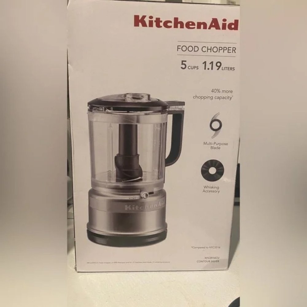Brand New CONTOUR SILVER KitchenAid 5-Cups Food Chopper-KFC0516BM